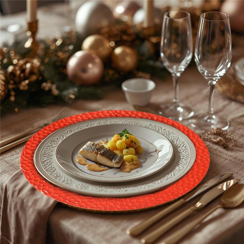 MA MAISON SOTTOPIATTO CRUMBLE COLORE ROSSO NATALE - DIAMETRO 33 CM