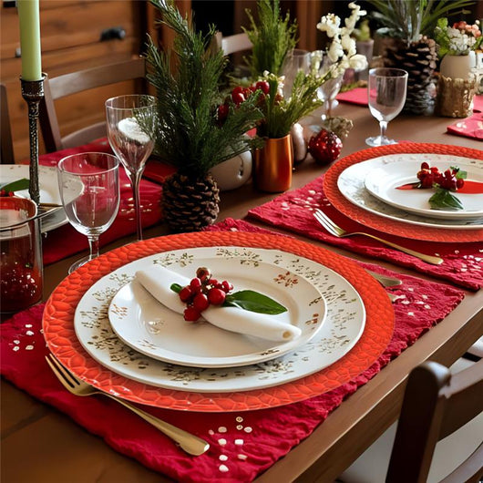 MA MAISON SOTTOPIATTO CRUMBLE COLORE ROSSO NATALE - DIAMETRO 33 CM