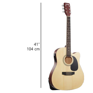 Chitarra Acustica Elettrica 41" Natural Equalizzatore Kit Corde Plettro Tracolla