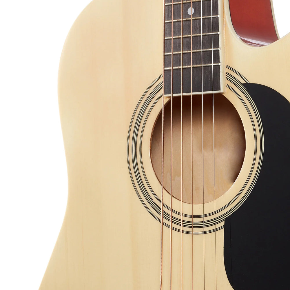 Chitarra Acustica Elettrica 41" Natural Equalizzatore Kit Corde Plettro Tracolla