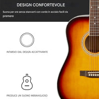 Chitarra Acustica Elettrica 41" Sunburst Equalizzatore Kit Corde Plettro Tracolla