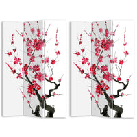 Paravento Separe 3 Pannelli Stampa Fronte Retro Ciliegio Giapponese 180 x 120 cm