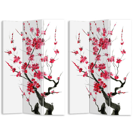 Paravento Separe 3 Pannelli Stampa Fronte Retro Ciliegio Giapponese 180 x 120 cm