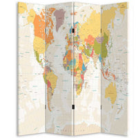 Paravento Separè 4 Pannelli 180x160cm Stampa Legno Fronte Retro Divisorio Pieghevole