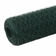 Recinzione da Giardino | Recinzione in Rete per Pollaio in Acciaio e PVC 25x1,2 m Verde