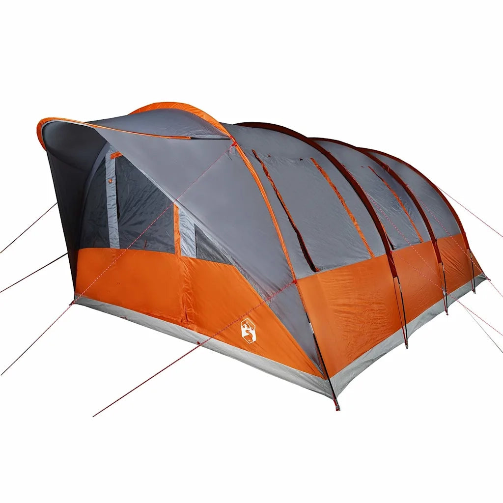 Tenda Familiare a Tunnel 7Persone Grigia Arancione Impermeabile 94627