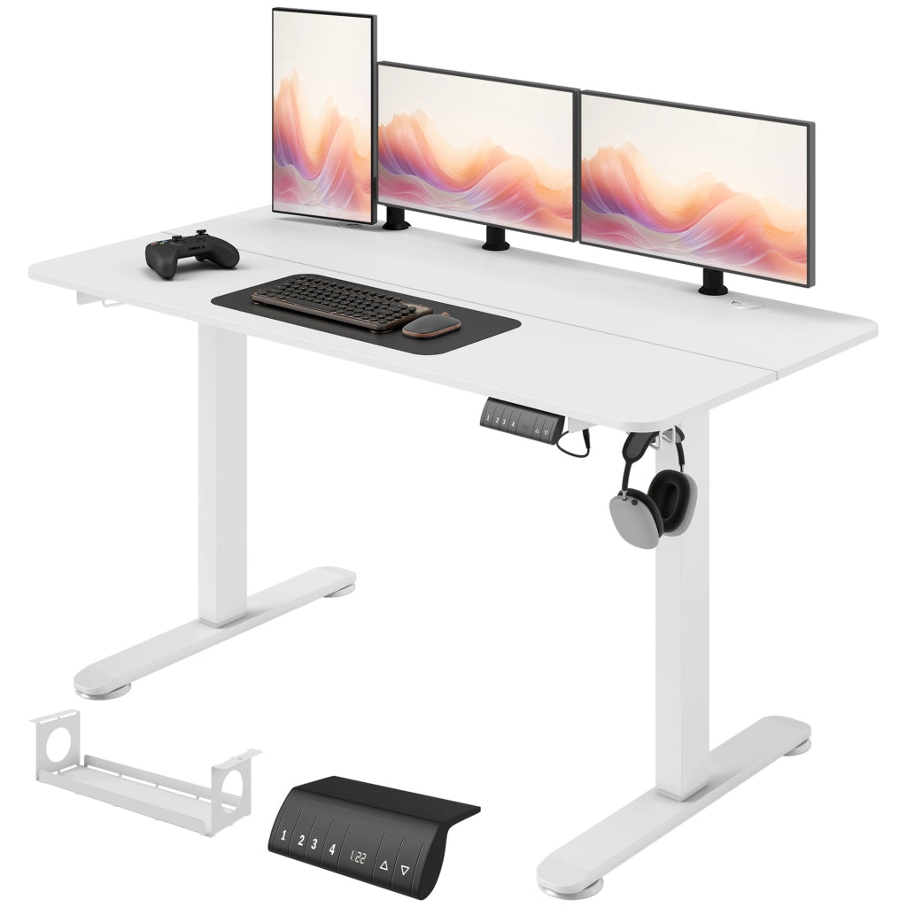 Scrivania regolabile in altezza per computer ¨C zephmum ¨C 140x70x116 cm bianco