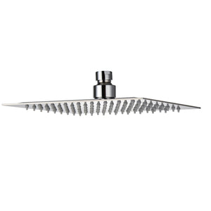 Soffione Doccia Quadro Quadrato Colore Acciaio Cromato Effetto Pioggia Sottile 29,5cmX29,5cm
