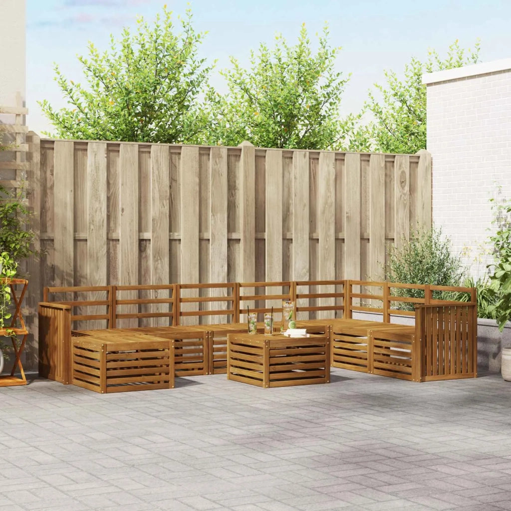 Set divano sezionale 9 pcs Naturale Legno di Acacia Massello 3375324