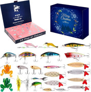 Calendario di Natale per Pescatori 2025, con 24 Attività, un calendario da tavola per sorprendere gli appassionati di pesca.
