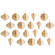 Set di 20 palline di Natale in carta a nido d'ape beige da appendere Decorazioni 3D per Natale