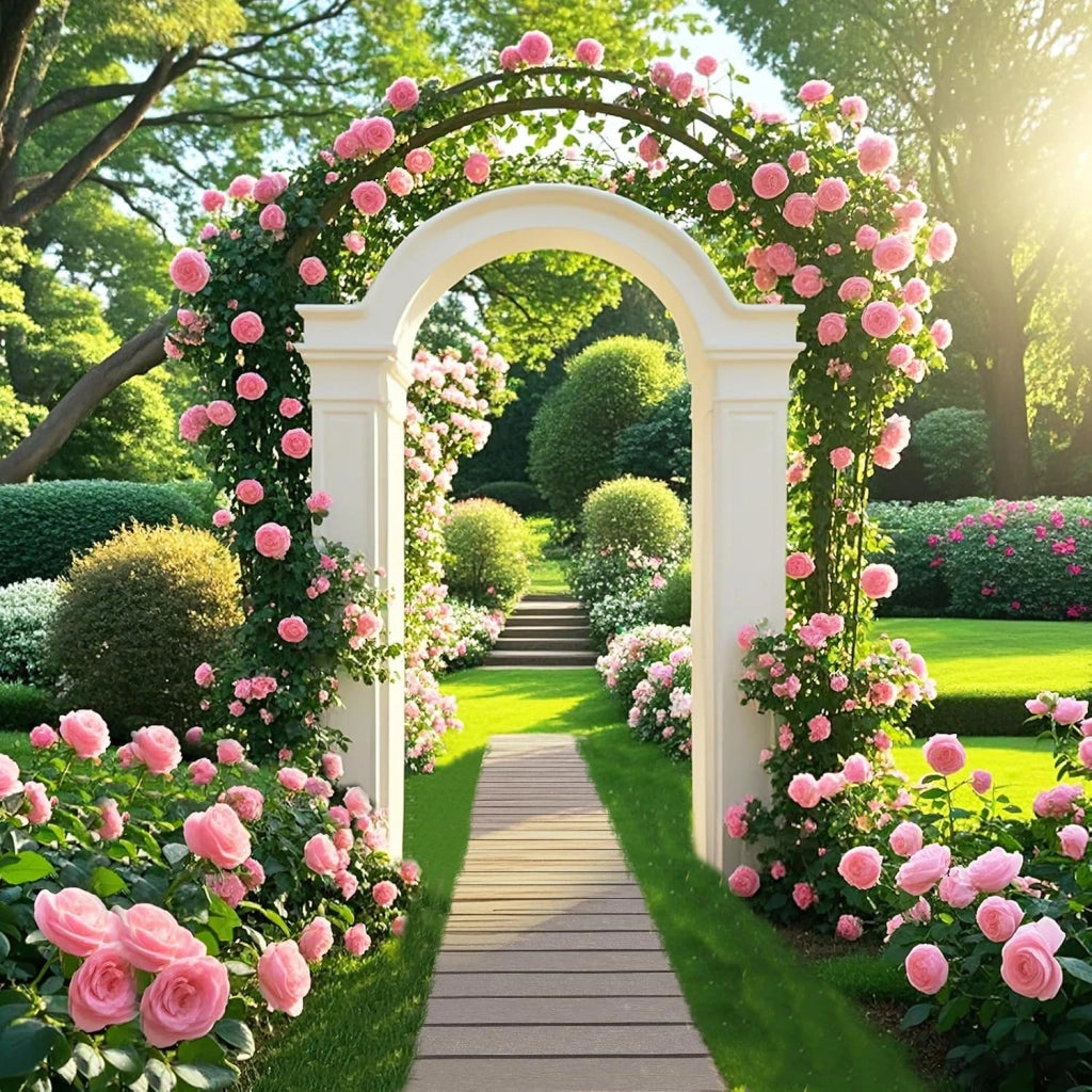 Passerella da Giardino Pieghevole 242 x 43 cm, Sentiero da Prato in HDPE con Cavi in Acciaio, Percorso da Prato Antiscivolo per Cortile e Spiaggia, Grigio