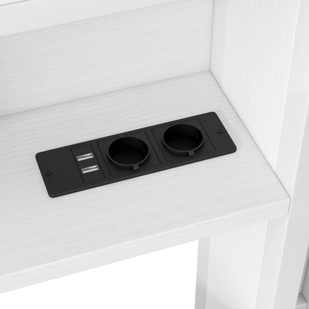 LETTO Divano 90x200 cm con letto estraibile, 5 armadietti, LED, USB, Bianco