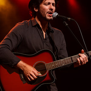 Chitarra Acustica Elettrica Slim 41" Redburst Kit Corde Plettro Tracolla e Cavo