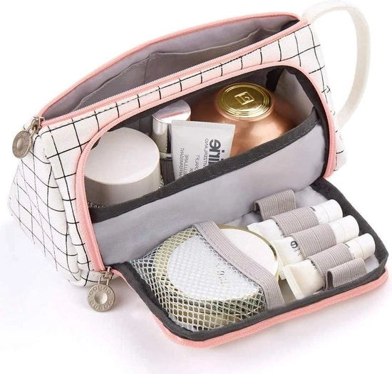 Penne portatile con chiusura a cerniera per ufficio scolastico - 20 x 8 x 11 cm - bianco - adatto per studentesse ragazze adulti adolescenti - regalo per scuola e ufficio - stile informale .