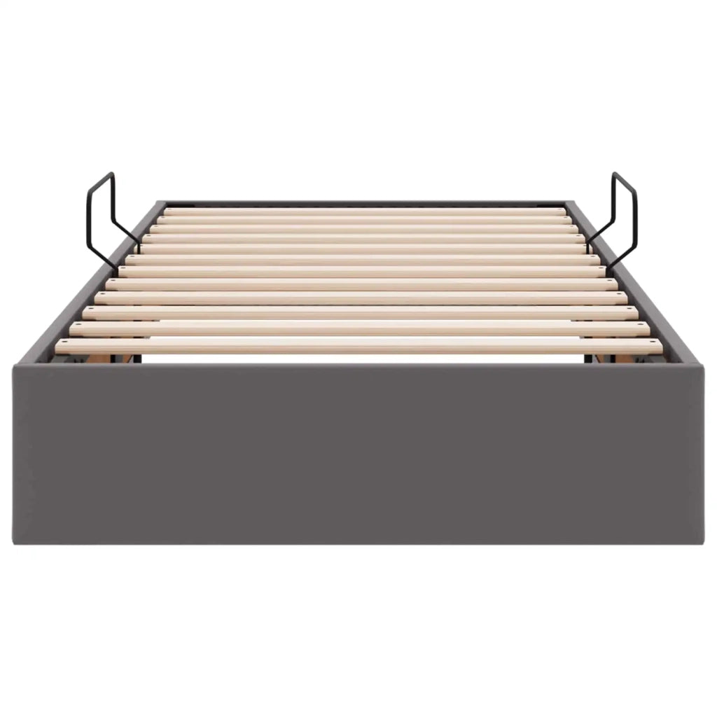 Letto ottomano Grigio 100 x 200 cm Pelle Sintetica 3442760