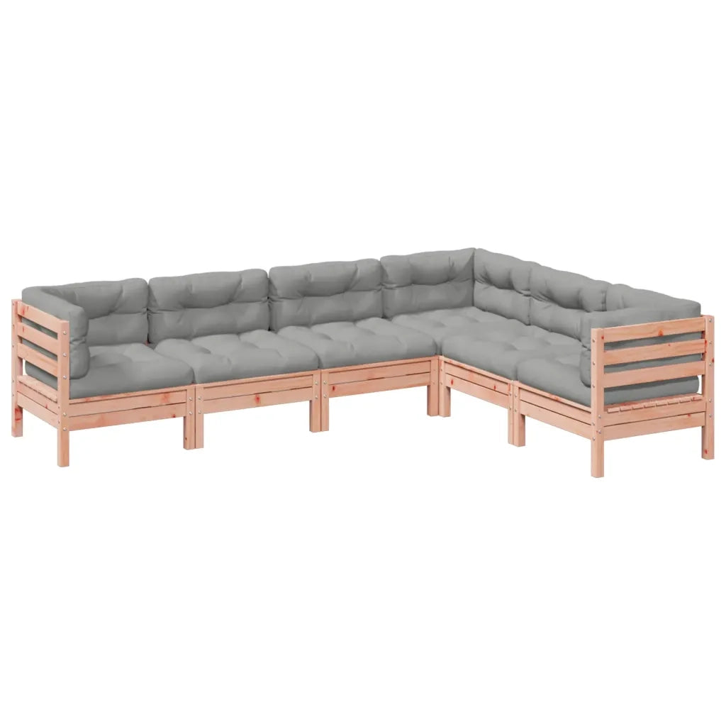 Set Divani Giardino 6 pz Cuscini Legno Massello Abete Douglas 3299461