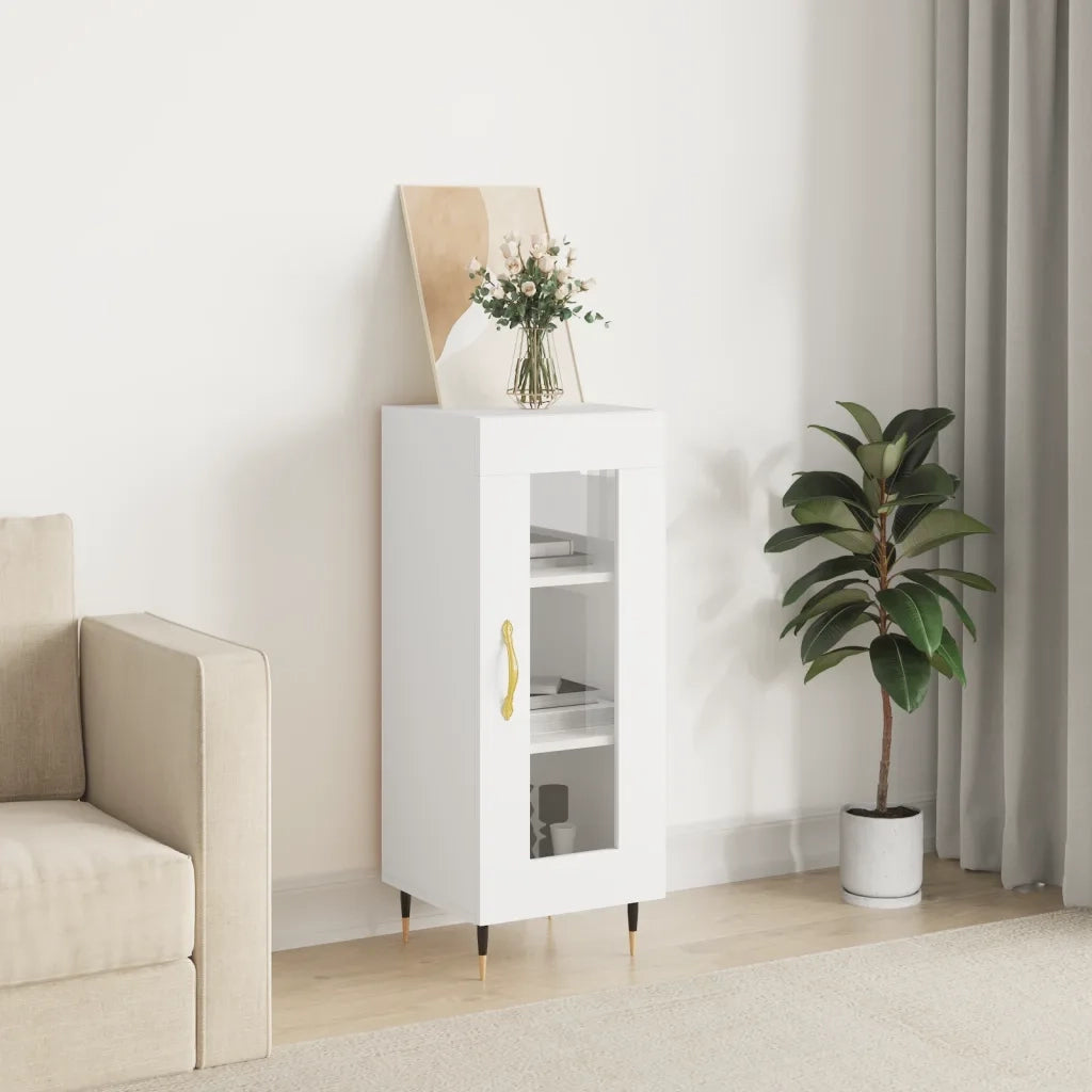 Credenza | Madia | Buffet da pranzo | Armadio da pranzo Bianca 34,5x34x90 cm in Legno Multistrato