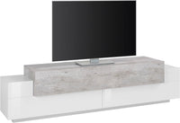 Mobile TV 3 Ante 200x45x51,5 cm Coro Bianco Lucido e Cemento
