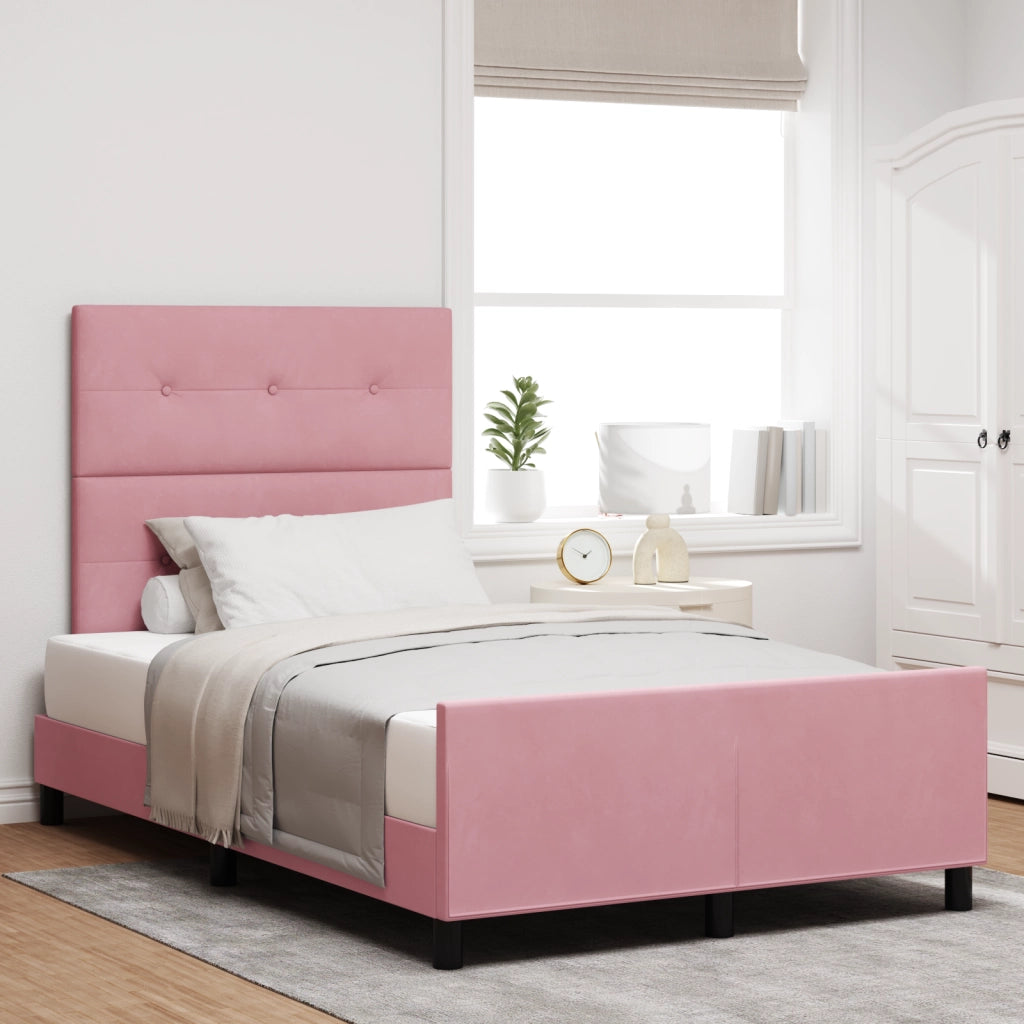 Letto Rosa 120x190 cm Velluto