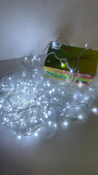 Luci Led per albero di natale decorazione con 8 giochi luce da 10/20/30/50 metri colori misti certificate IP65 prolungabile LUNGHEZZA: 10 mt - 100 led, COLORE LED: BIANCO FREDDO