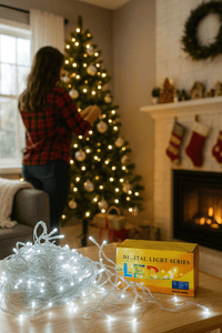 Luci Led per albero di natale decorazione con 8 giochi luce da 10/20/30/50 metri colori misti certificate IP65 prolungabile LUNGHEZZA: 30 mt - 300 led, COLORE LED: BIANCO FREDDO