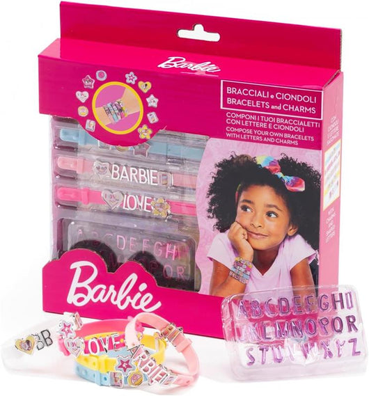 BARBIE - BIJOUX COLLECTION 
CONFEZIONE CON 5 BRACCIALETTI, CIONDOLI E LETTERE
