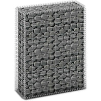 Gabbione in Rete di Acciaio Galvanizzato 100x80x30cm Recinzione Orto da Giardino