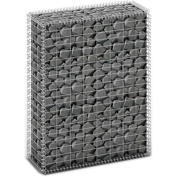 Gabbione in Rete di Acciaio Galvanizzato 100x80x30cm Recinzione Orto da Giardino