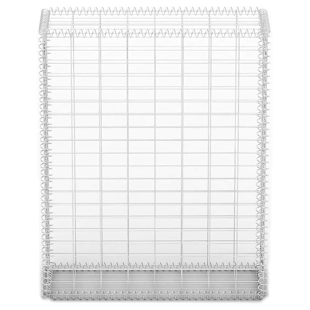 Gabbione in Rete di Acciaio Galvanizzato 100x80x30cm Recinzione Orto da Giardino