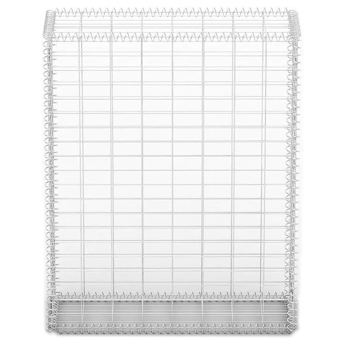 Gabbione in Rete di Acciaio Galvanizzato 100x80x30cm Recinzione Orto da Giardino