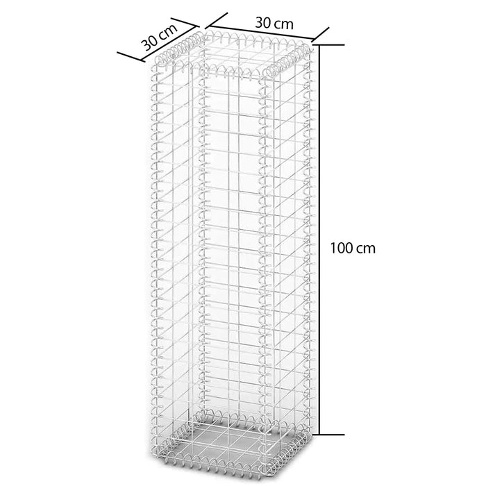 Gabbione in Rete di Acciaio Galvanizzato 100x30x30cm Recinzione Orto da Giardino