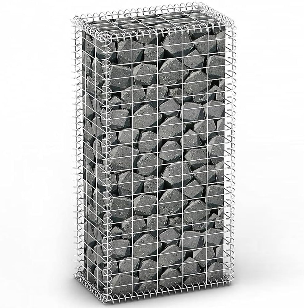 Gabbione in Rete di Acciaio Galvanizzato 100x50x30cm Recinzione Orto da Giardino