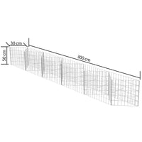 Gabbione in Rete di Acciaio Galvanizzato 300x30x50cm Recinzione Orto da Giardino