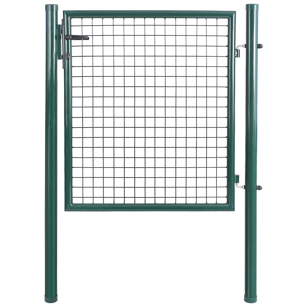 Cancello Pedonale Cancelletto Recinzione Giardino Acciaio 100x150cm con Chiave