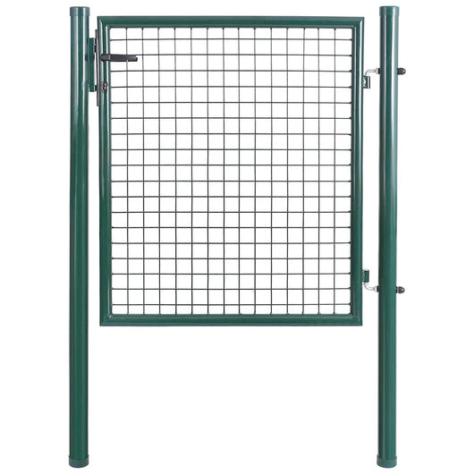 Cancello Pedonale Cancelletto Recinzione Giardino Acciaio 100x150cm con Chiave