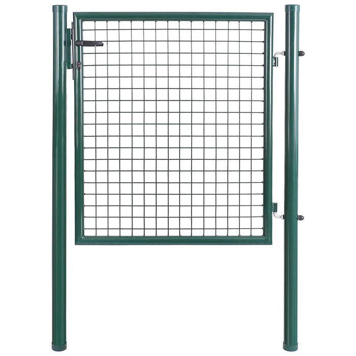 Cancello Pedonale Cancelletto Recinzione Giardino Acciaio 100x150cm con Chiave