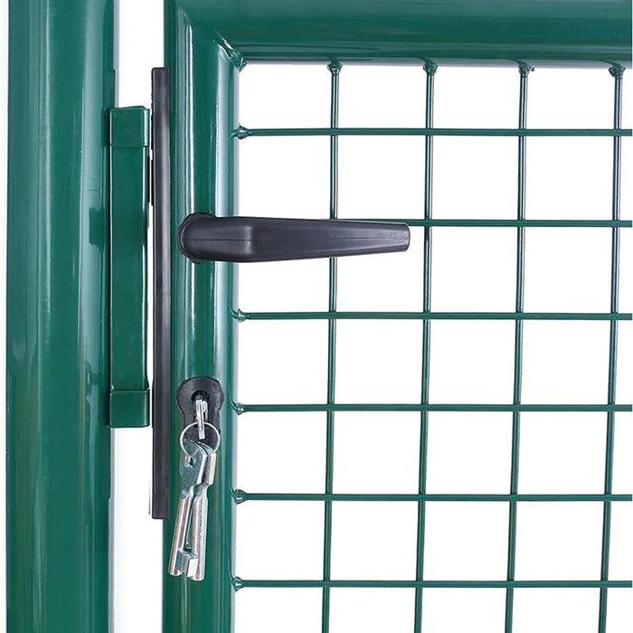 Cancello Pedonale Cancelletto Recinzione Giardino Acciaio 100x150cm con Chiave