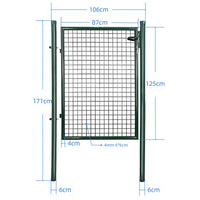 Cancello Pedonale Cancelletto Recinzione Giardino Acciaio 106x171 con Chiave