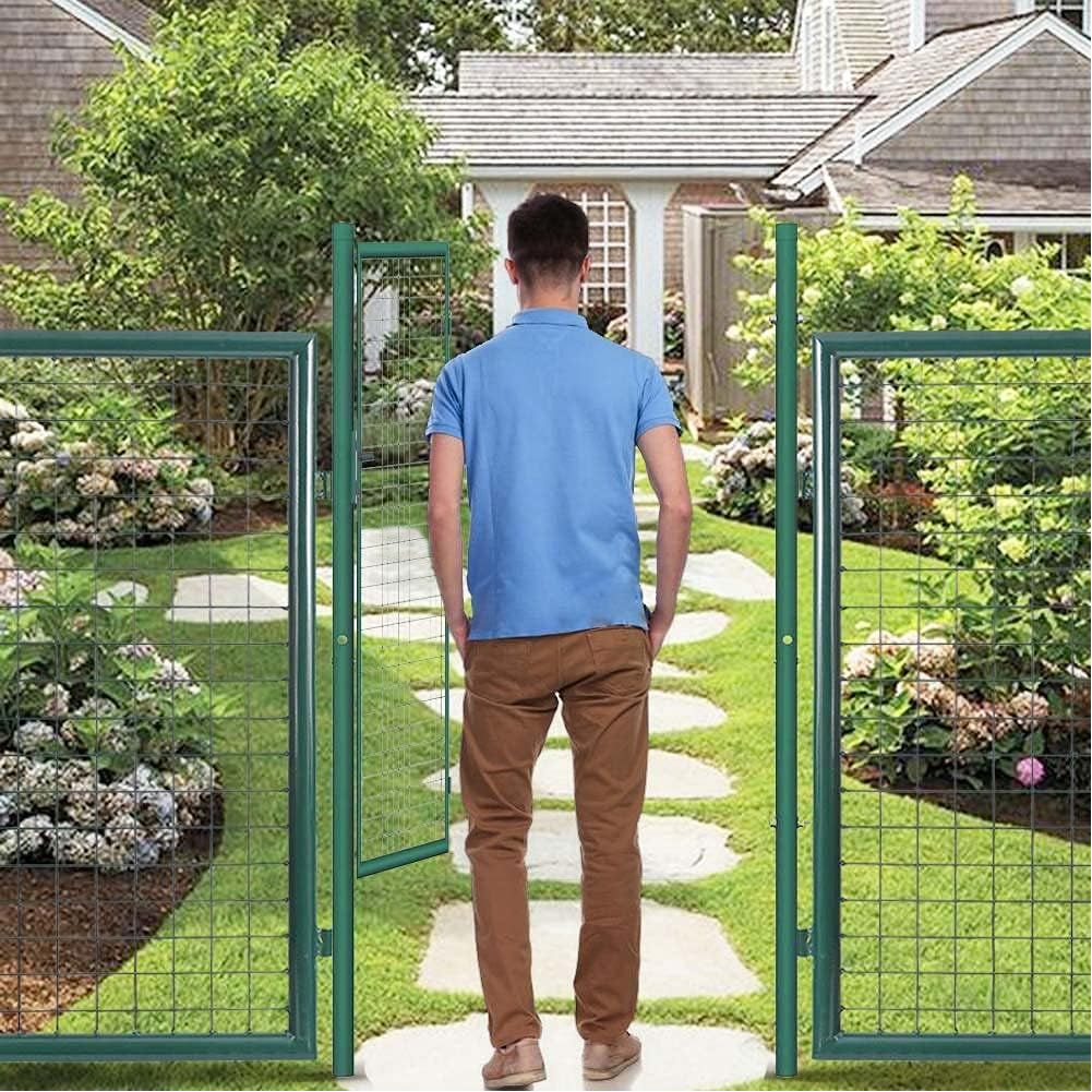 Cancello Pedonale Cancelletto Recinzione Giardino Acciaio 106x171 con Chiave