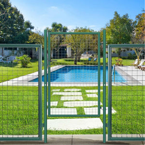 Cancello Pedonale Cancelletto Recinzione Giardino Acciaio 106x171 con Chiave