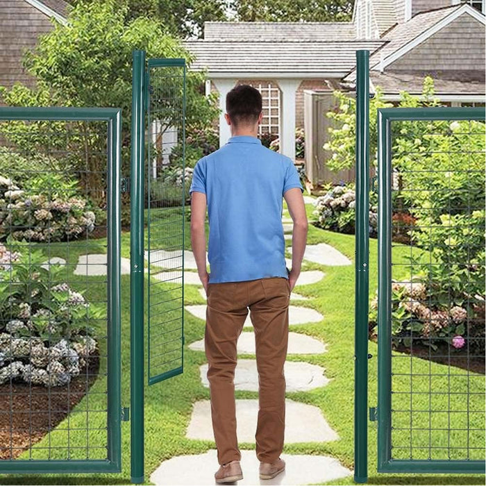 Cancello Pedonale Cancelletto Recinzione Giardino Acciaio 106x200 con Chiave