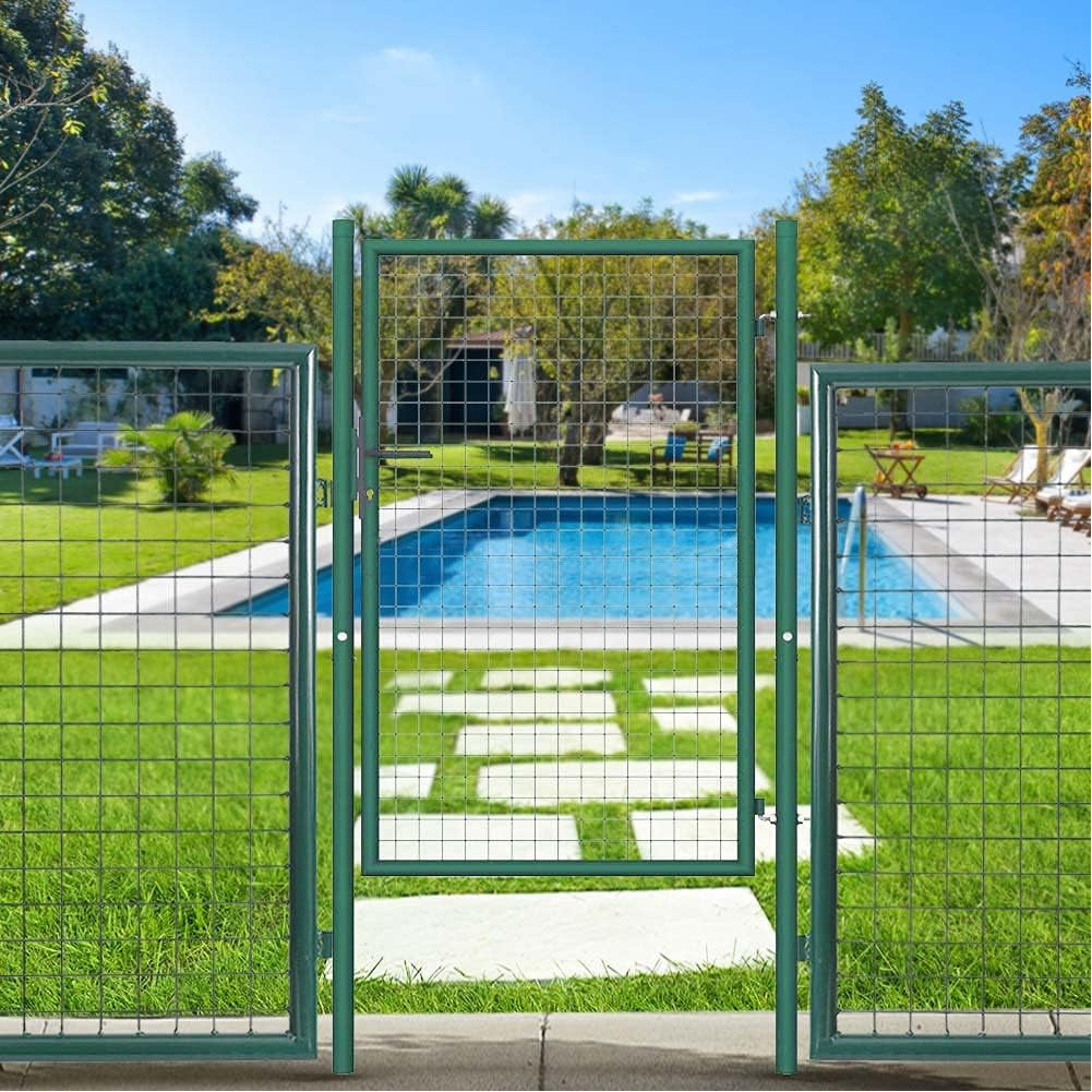 Cancello Pedonale Cancelletto Recinzione Giardino Acciaio 106x200 con Chiave