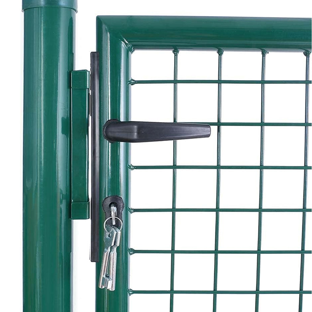 Cancello Pedonale Cancelletto Recinzione Giardino Acciaio 106x200 con Chiave