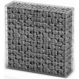 Gabbione in Rete Acciaio Galvanizzato 100x100x30cm Recinzione Orto da Giardino