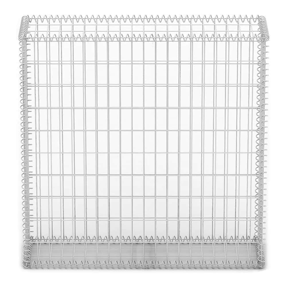 Gabbione in Rete Acciaio Galvanizzato 100x100x30cm Recinzione Orto da Giardino