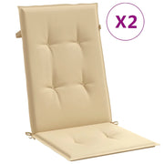 Cuscini Sedia Schiena Alta 2 Beige M¨¦lange 120x50x4 Tessuto