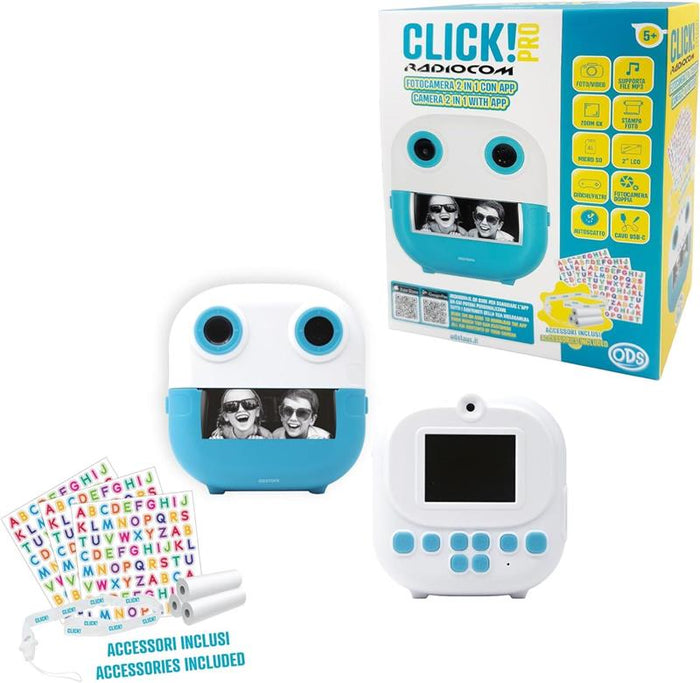 RADIOCOM - CLICK! 4 FOTOCAMERA ISTANTANEA PER BAMBINI CON DOPPIA FOTOCAMERA E APP