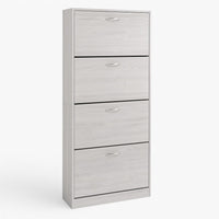 Scarpiera 4Ante Doppia Profondità Salvaspazio Grigio 63x24 H150cm Legno Mdf