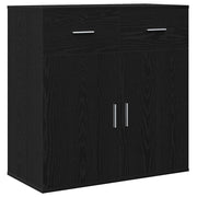 Credenza | Madia | Buffet da pranzo | Armadio da pranzo Rovere Nero 78 x 38 x 80 cm Legno multistrato